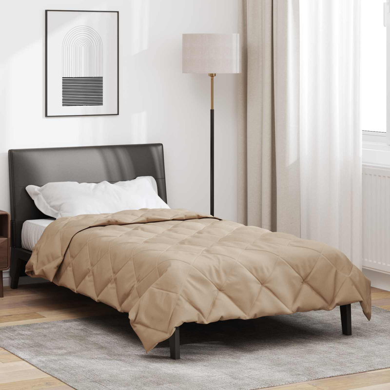 Microfiber Solid Colour Bedspread, Single, Taupe