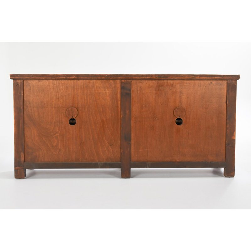 Antique White Reclaimed Pine Wood 74'' Rustic Sideboard
