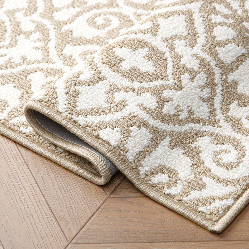 Laura Ashley Feya Two-Tone Machine Washable All Loop Tufted Rugs, Rectangle 2'2" x 3'9", Yellow