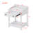 Retro Style Nightstand With Drawer And Open Shelf For Bedroom, Bedside Table With Turned Legs And Metal Handle,White