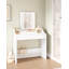 Dressing Table with LED Lights, Adjustable Brightness and Color, Vanity Table with Mirror, Vanity Desk with 2 Drawers and 2 Open Compartments, Modern, 90 cm Desktop, White 