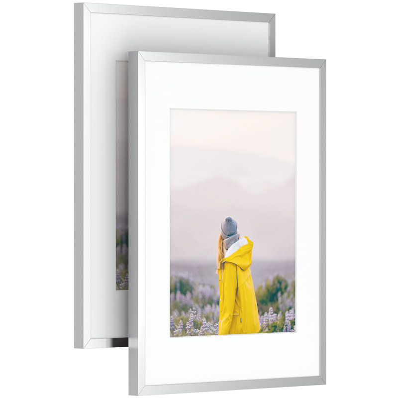 Ensemble de cadres muraux 2 pièces Citi, 8 po x 10 po, Argent mat