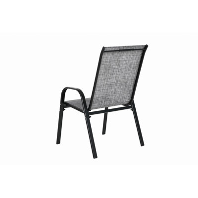 Ensemble de 2 chaises de jardin 6 pièces, chaises de camping en plein air avec tissu respirant Textilene, ensemble de 2 chaises de jardin avec accoudoirs à dossier haut pour piscine de jardin