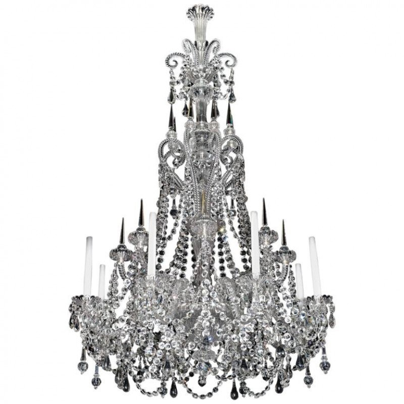 Lustre suspendu en verre fin de qualité fine, H 58 po x l 28 po x P 28 po, Gelé, Antique Nickel