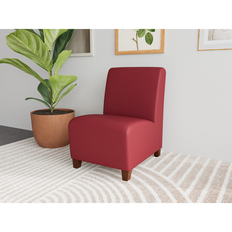 Chaise d'invité sans accoudoirs Siena, Walnut, Bordeaux Patriot Plus