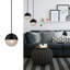 Osage 1 - Modern Matte Black Sphere Pendant – Globe Glass Ball Light with E27 Bulb for Kitchen & Dining Room