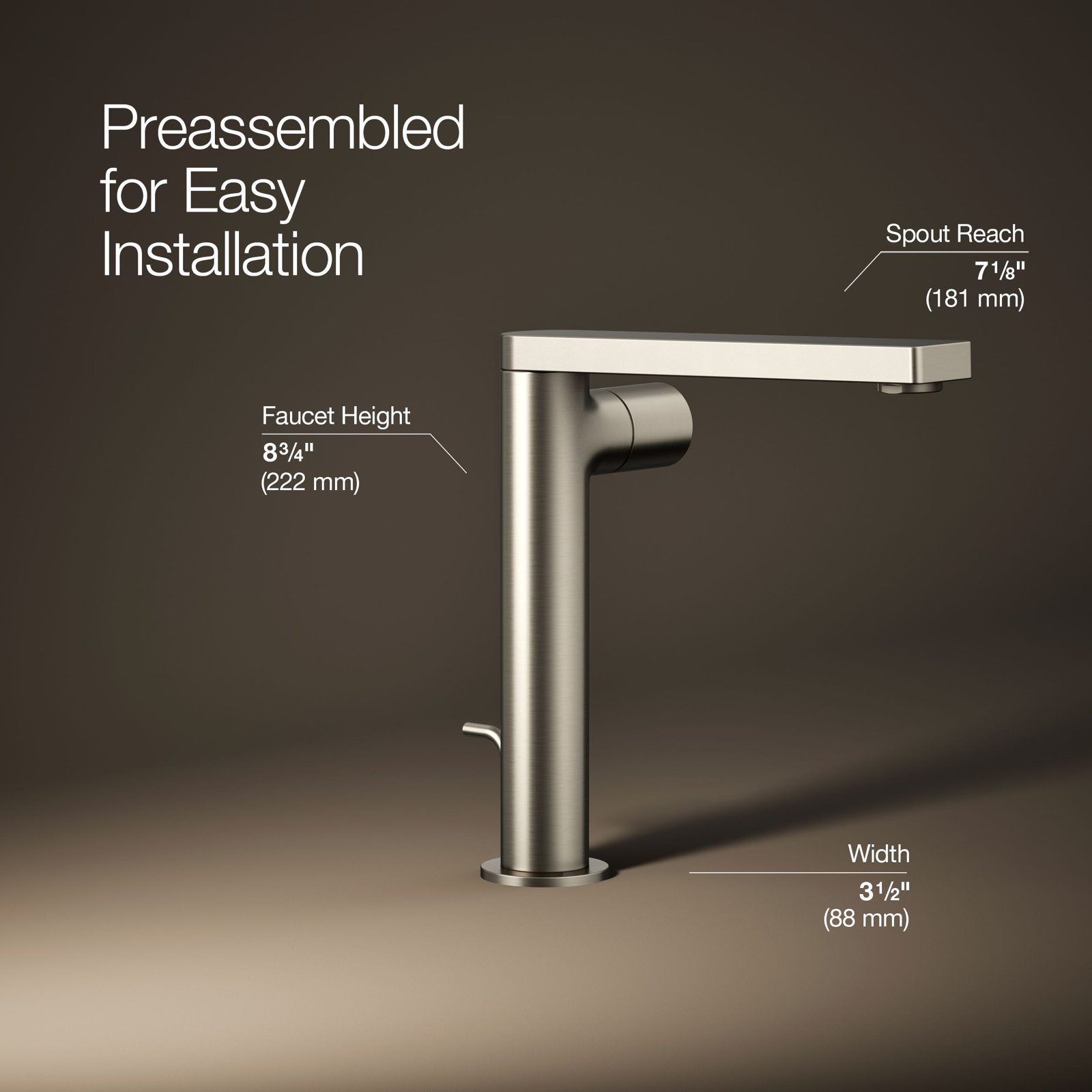 Composed Single-Handle Bathroom Faucet, Brushed Nickel