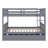 Bunk Bed with Trundle, Ladder and Guardrails, Convertible to Two Individual Bed