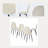 Hranislav Elegant 5 Pieces Dining Table Set 63" Rectangular Dining Table with Mid-century Modern Upholstered Chairs for Dining Room-435324788-435324787