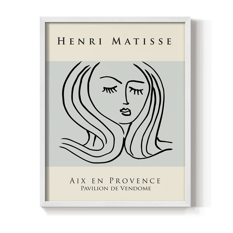 Matisse Lxxv, reproduction encadrée - bois massif, Blanc, H 10 po x l 8 po