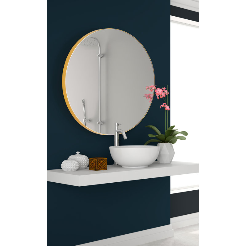 Miroir mural décoratif, 30 po x 30 po, Or