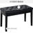 Black Duet Piano Seat With Faux Leather Cushioning And Stable Wooden Base Bench Cushion Frame - For Playing