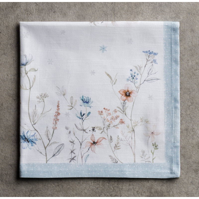 Serviettes de table Maison d'Hermine Ice Florals 100 % coton - 51 x 51 cm