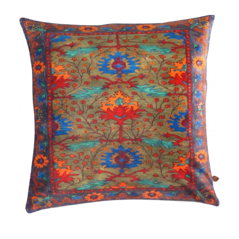 Coussin décoratif en velours Pasargad 16 po x 16 po