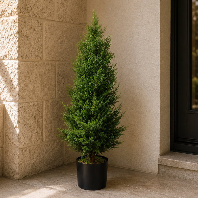 120Cm Artificial Cypress Topiary in Pot