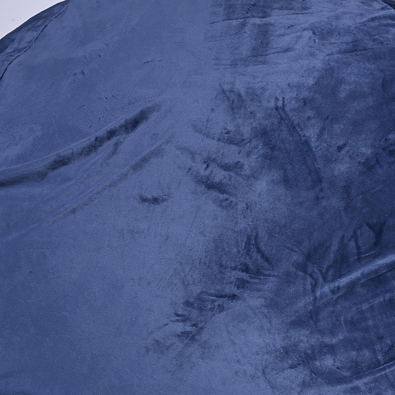 Minky Velvet Bean Bag Chair, Navy-5Ft Plush Floor Chair For Kids And Adults W/ Washable Cover, Lounge Chair With Stretchable Fabric, Comfy Bedroom Chair, Filled With Shredded And Memory Foam.