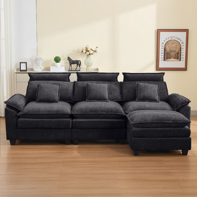 Canapé modulaire en L surdimensionné en L de 103 po avec repose-tête et repose-tête Kingsbridge