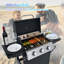 Barbecue au propane, puissance de sortie élevée, avec grilles de cuisson en fonte émaillée pour barbecue extérieur, équipé de petits articles, acier inoxydable
