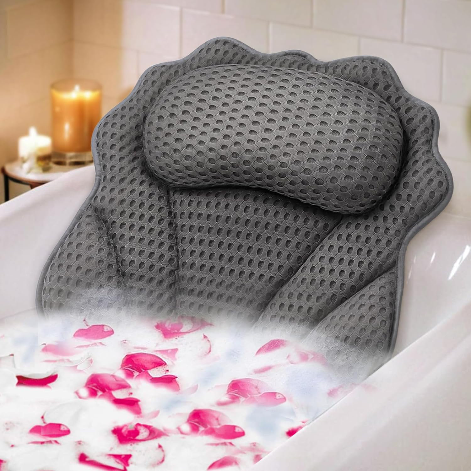 Symple Stuff Ergonomic Luxury Bathtub Pillow With Head,Neck, Shoulder ...