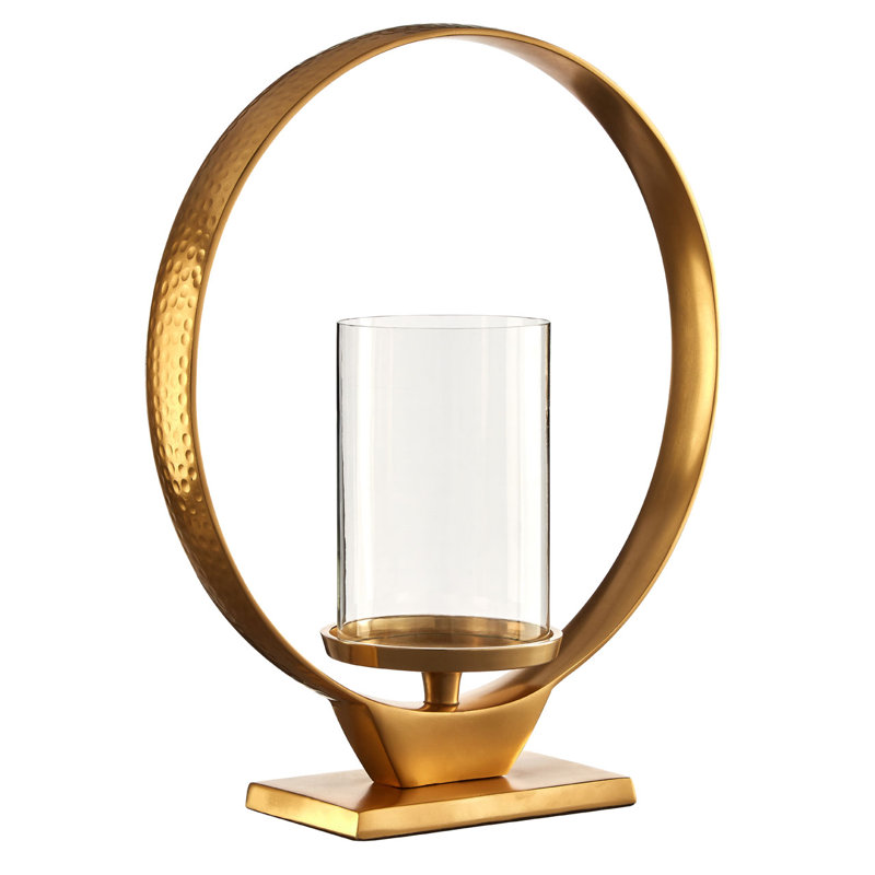 Tabletop Hurricane, Gold, 34cm H x 16cm W x 40cm D