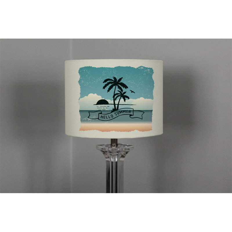 Cotton Drum Lamp Shade ( Uno ), 22cm H x 25cm W x 25cm D