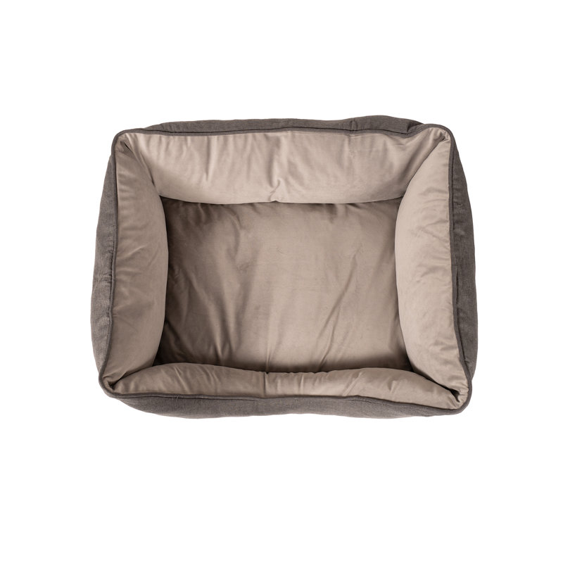 Lit pour chien avec housse amovible GreenDog Luxe Neutral Kuddler, Gris foncé, Medium (30"w x 24"d x 8"h)