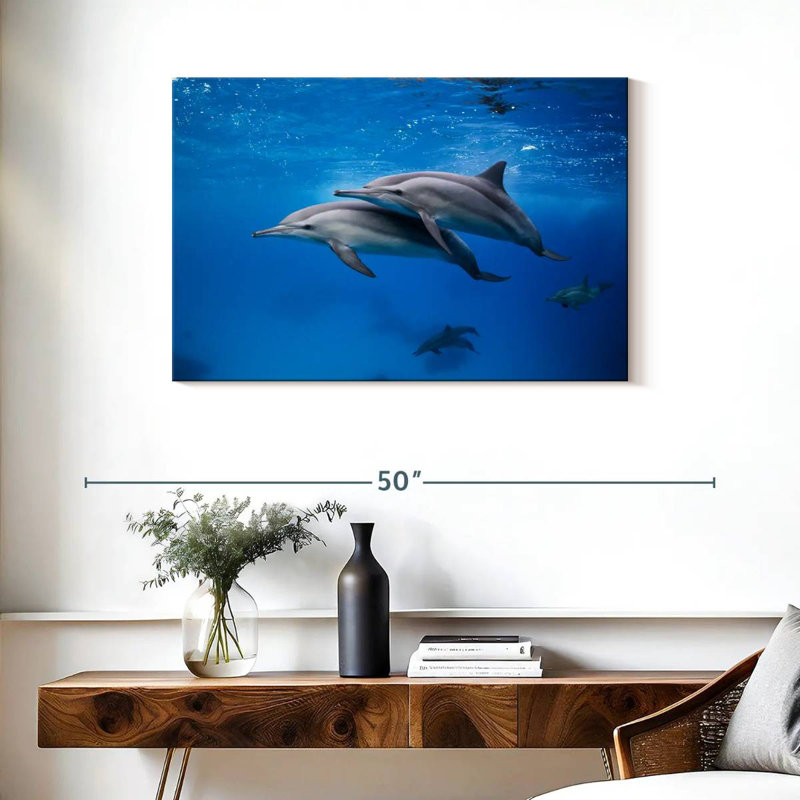 Brampt Swimming Dolphin Pair, 24" H x 36" W