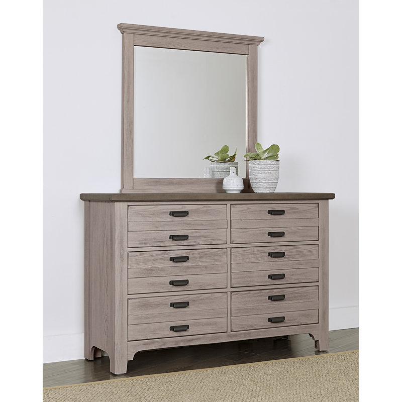 Erving Solid Wood Flat Dresser Mirror, Dover Gray