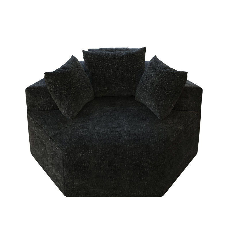Canapé 54 po en chenille, Chenille noir