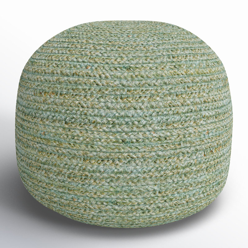 Rodriguez Upholstered Pouf, Aqua