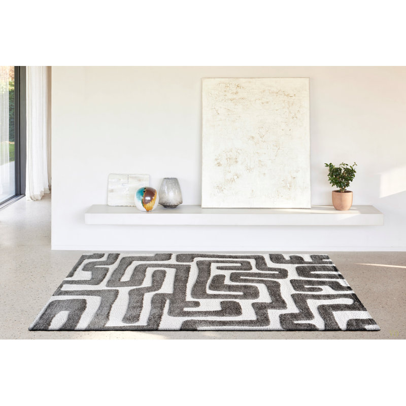 Tapis en polyester recyclé Lillian, Rectangle 5 pi 3 po x 7 pi 6 po