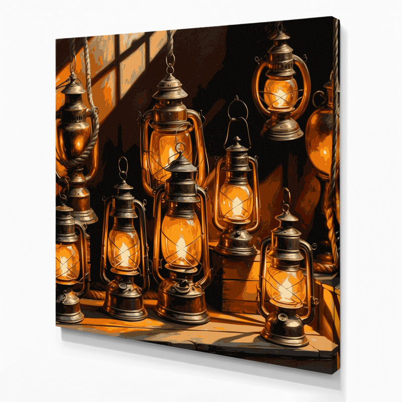 Art mural sur toile, lanternes, H 12 po x l 12 po