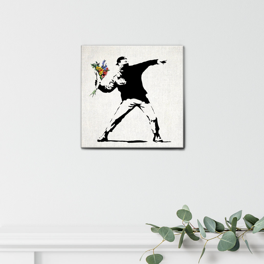 Leinwandbild Lanciatore di Fiori von Banksy