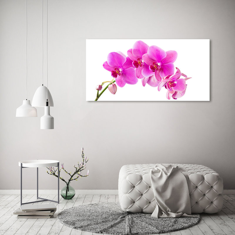 Pink Orchid 1 Piece Wrapped Canvas Wall Art