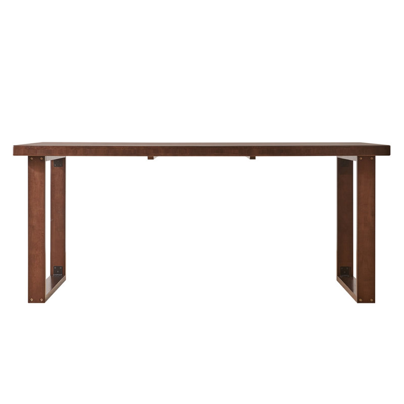 Mid‑Century Modern Rectangular Solid Wood Kitchen Table