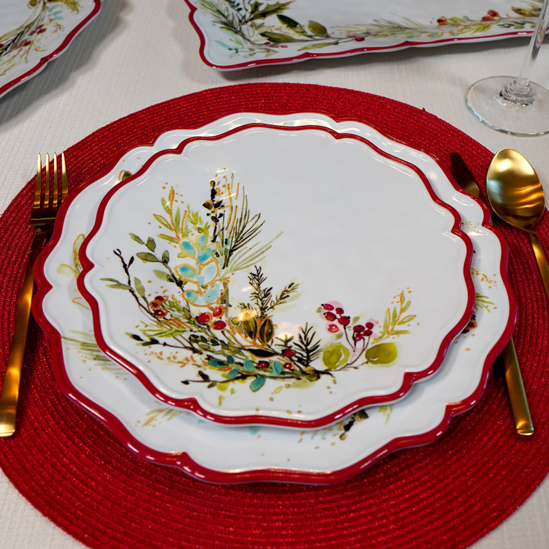 Ensemble de 4 assiettes à salade de Noël 9 po
