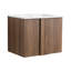 Ensemble de meuble-lavabo flottant 24 po avec lavabo, meuble-lavabo mural en ébène brun, portes à fermeture douce, ensemble de meuble-lavabo moderne peu encombrant