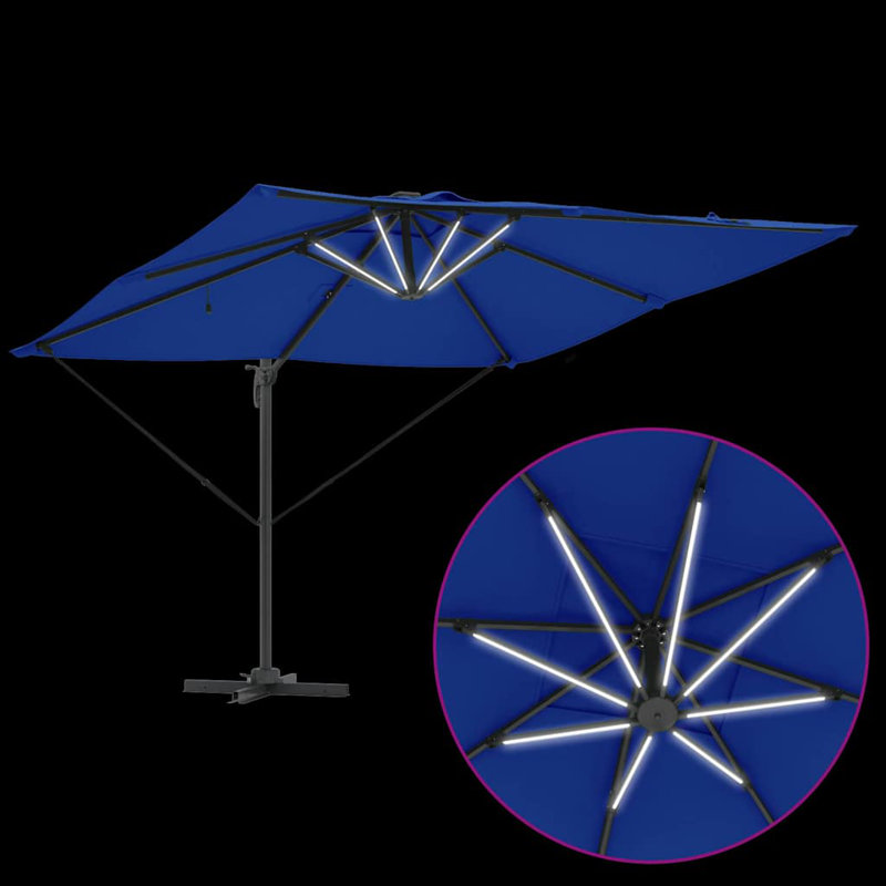 Cantilever Parasol, 270cm H x 285cm W x 285cm D, Blue