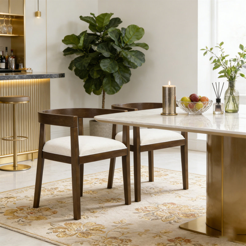 Chaise de salle à manger avec accoudoirs, ensemble de 2 (table non incluse)
