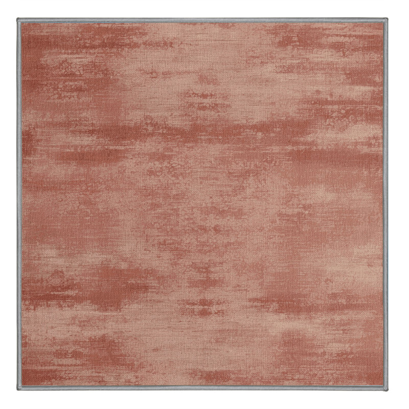 Machine Washable Abstract Brown Area Rug, Square 7'