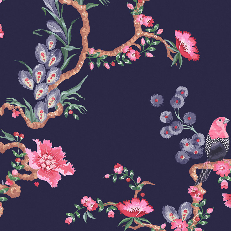 Papier peint Cath Kidston Birds & Berries, Marine