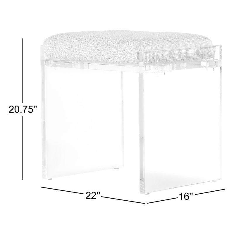 Gerrard Upholstered Accent Stool, Knoll Beige