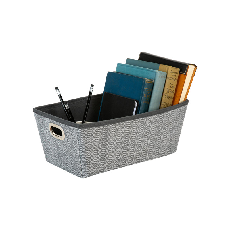 Simplify Fabric Decorative Basket, 5.12" H x 6.69" W x 12.99" D