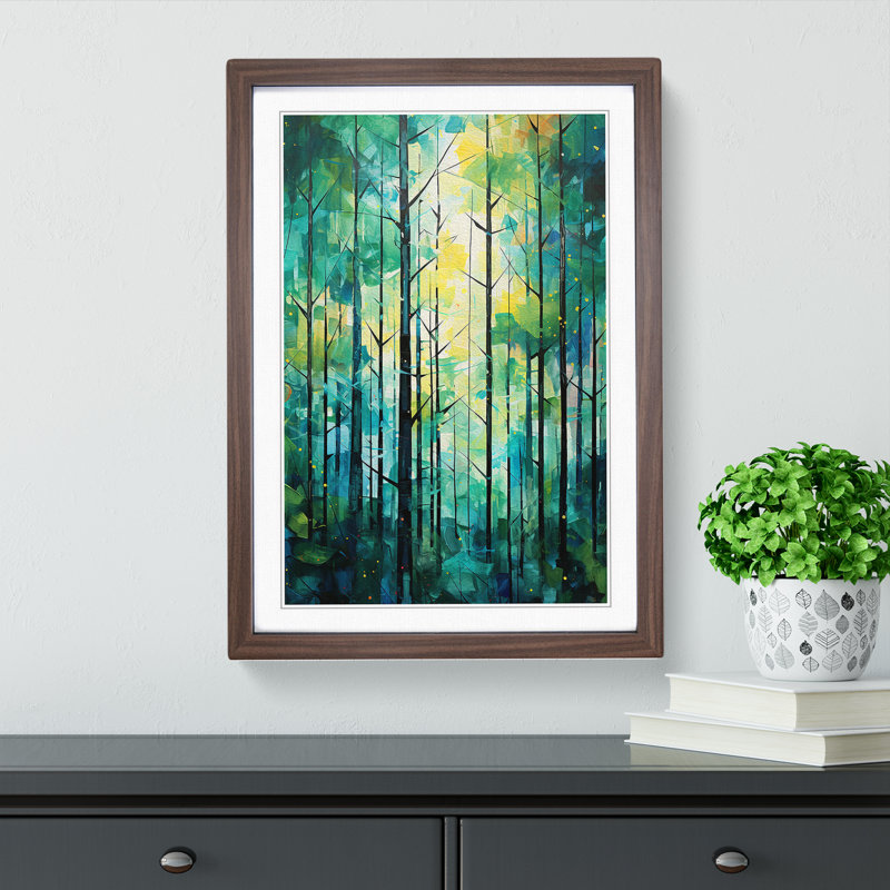 Single Picture Frame Print on Wood, 46cm H x 34cm W, Walnut Framed