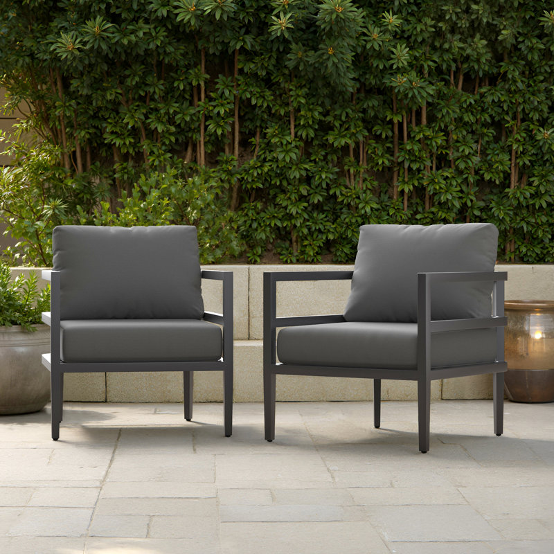 Morelia Club Chairs (Set Of 2) - Canvas Charcoal, Canvas Charcoal
