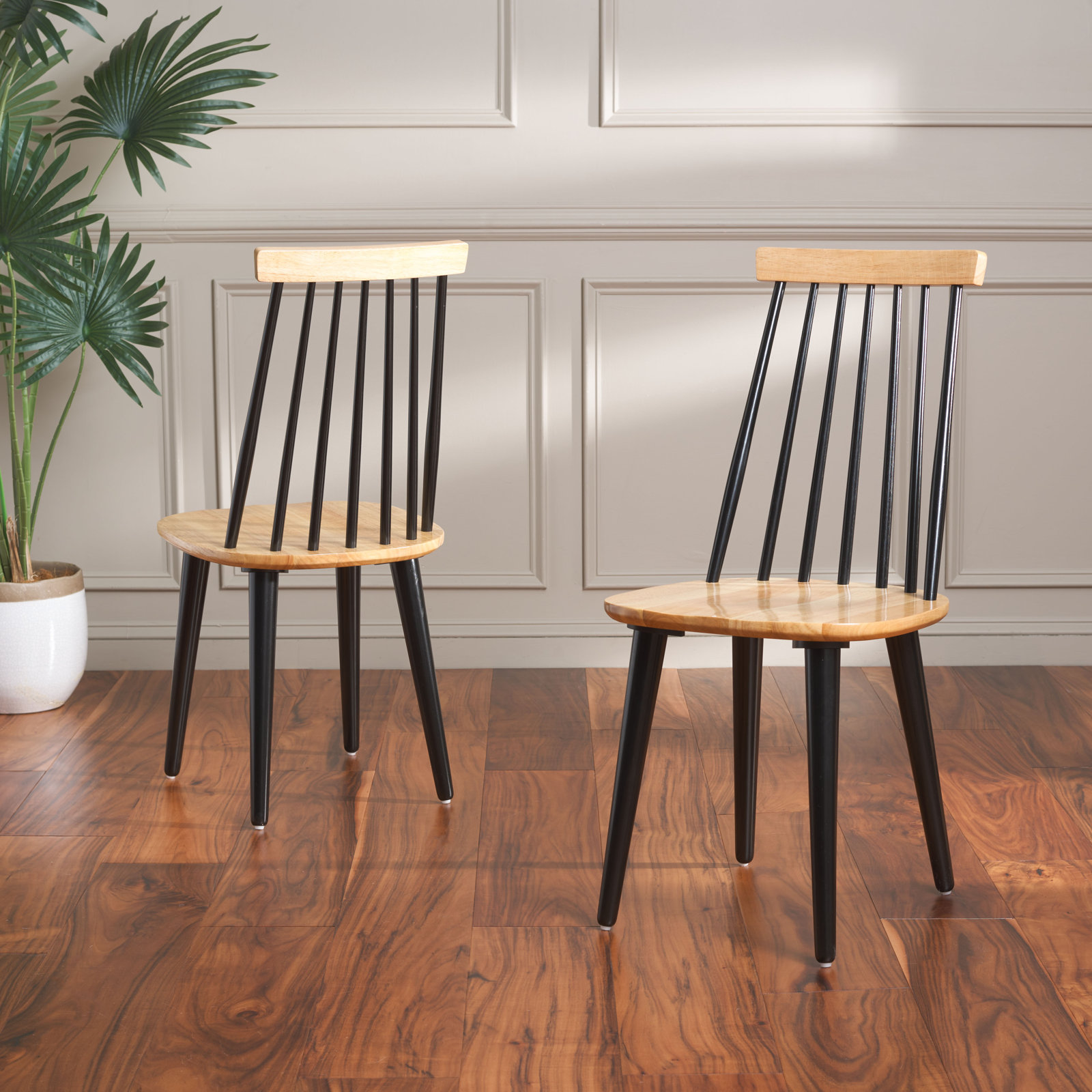 Rolde Dining Chair, Natural/Black