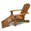 Aredale Eucalyptus Outdoor Adirondack Chair With Ottoman-1469960015