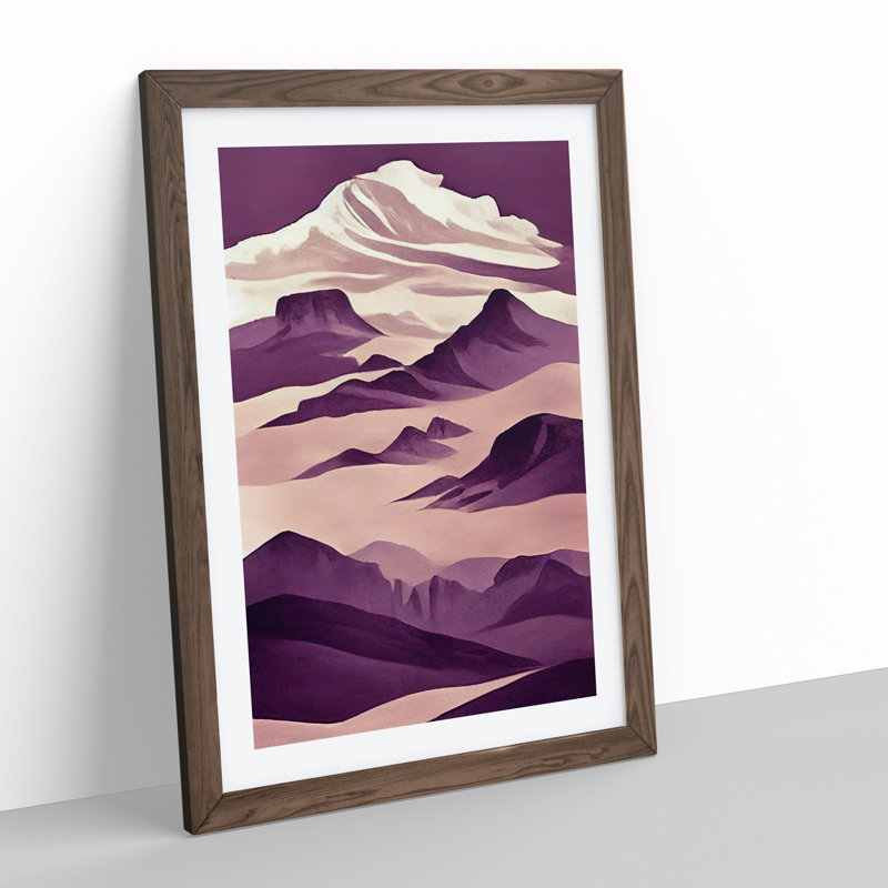 Mountain - Framed Print, 46cm H x 34cm W x 2cm D, Walnut