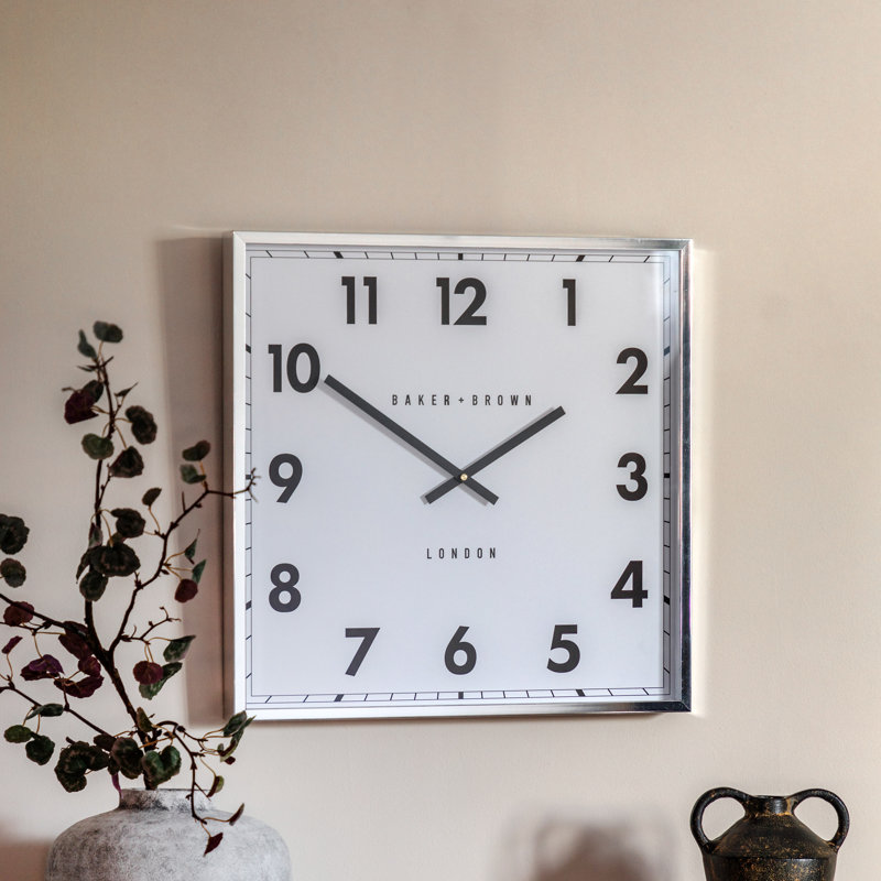 Buxton Wall Clock 50cm, Chrome