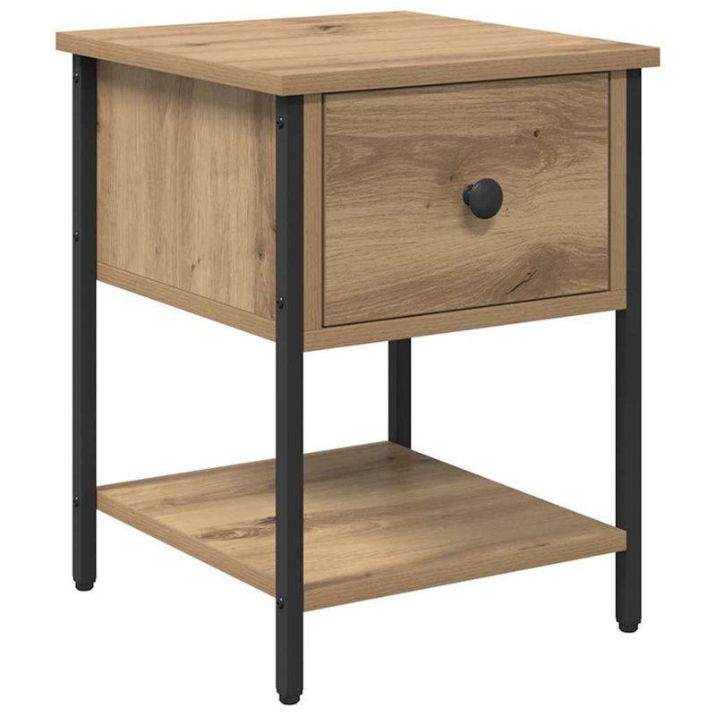 34cm W Manufactured Wood Bedside Table, Artisan Oak